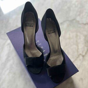 Stuart Weitzman Pocosnake Black Suede Heels — Size 5.5